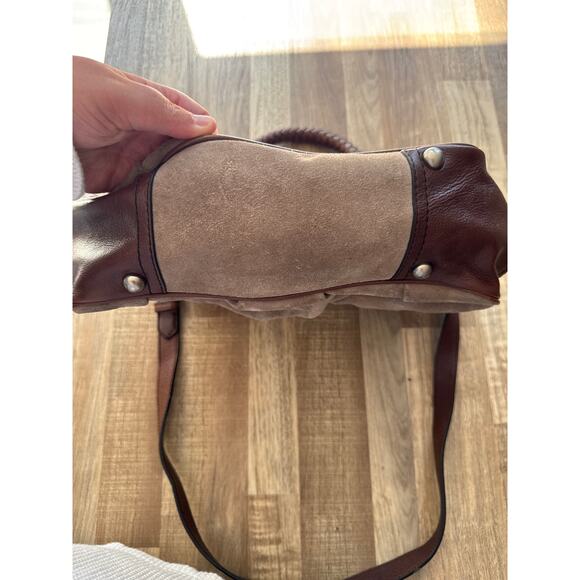 Vintage Y2K Women's Banana Republic Leather Suede Hobo Satchel in Brown - Picture 2 of 7